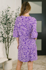 Lizzy Sunday Dress in Purple Paisley- 7/20/2026