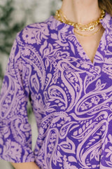 Lizzy Sunday Dress in Purple Paisley- 7/20/2026