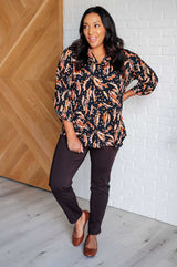 Lizzy Top en óxido y gris topo abstracto