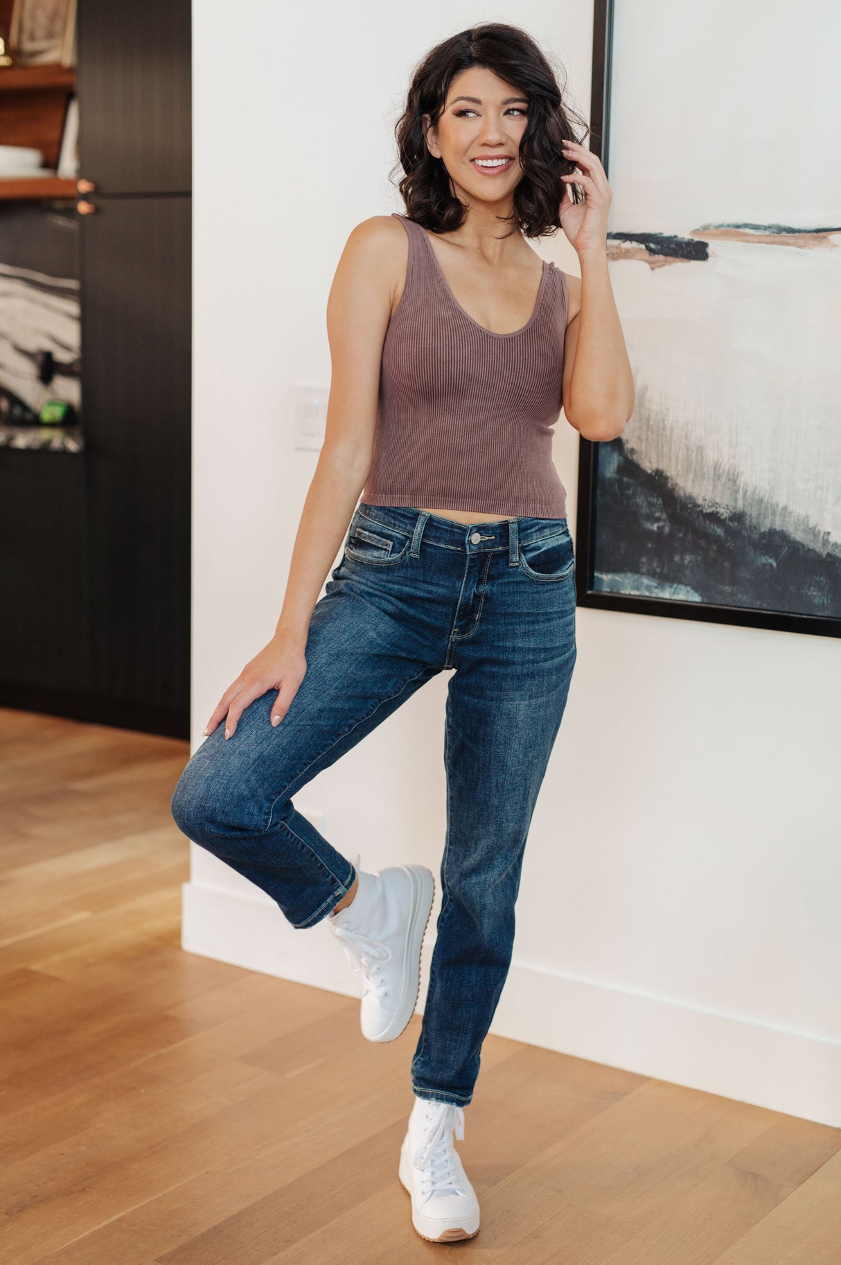 London Midrise Cuffed Boyfriend Jeans - Liarian Unlimited Boutique