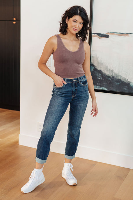 London Midrise Cuffed Boyfriend Jeans - Liarian Unlimited Boutique