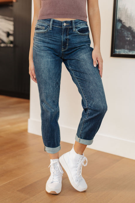London Midrise Cuffed Boyfriend Jeans - Liarian Unlimited Boutique