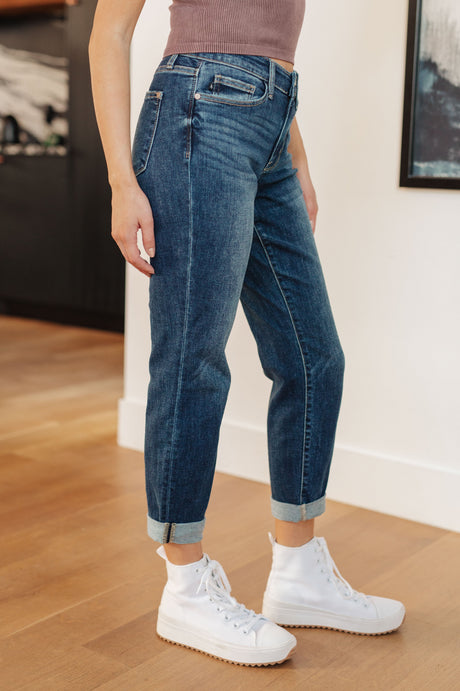 London Midrise Cuffed Boyfriend Jeans - Liarian Unlimited Boutique
