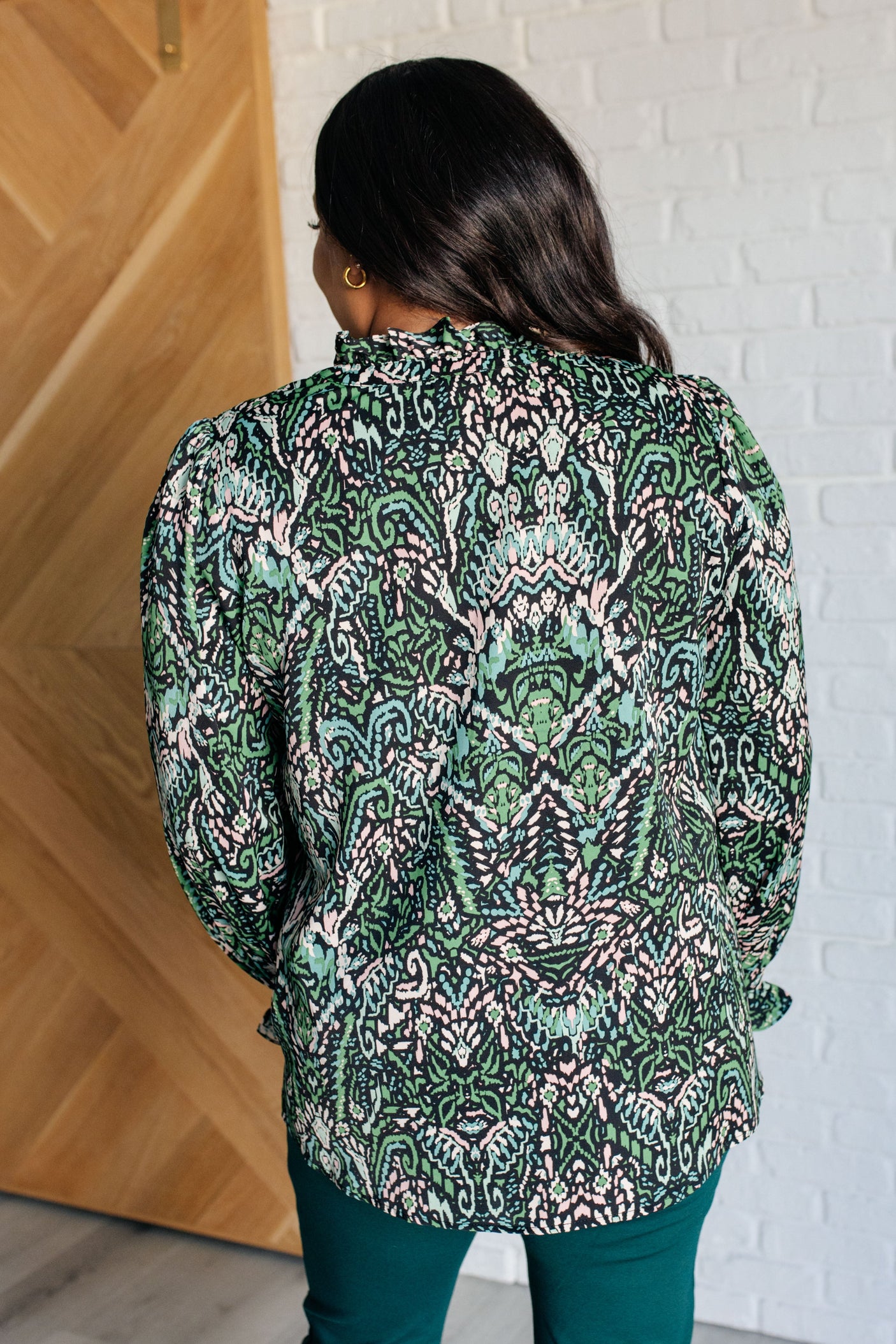 Blusa con estampado de damasco Looking Out