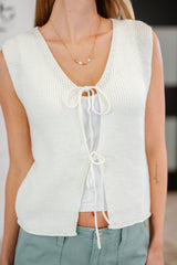 Chaleco de punto con lazo delantero de interpretación suelta