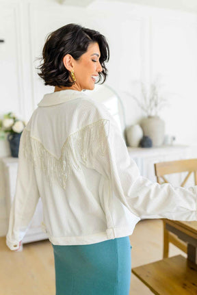 Loretta Rhinestone Fringe Jacket - Liarian Unlimited Boutique