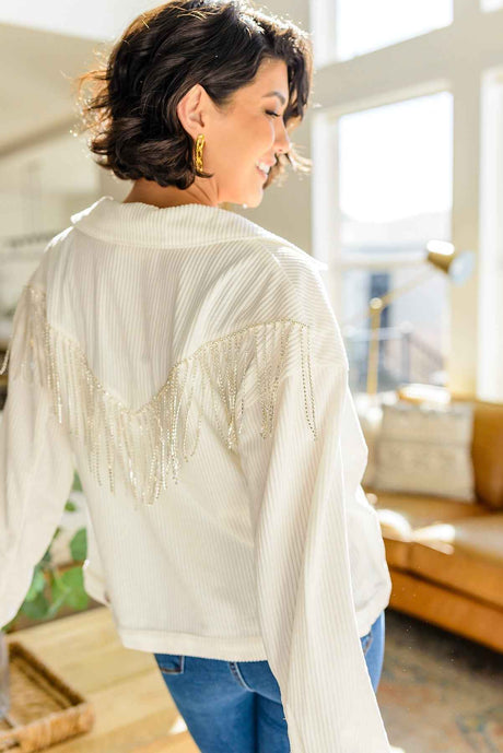 Loretta Rhinestone Fringe Jacket - Liarian Unlimited Boutique
