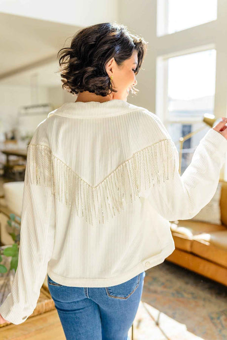 Loretta Rhinestone Fringe Jacket - Liarian Unlimited Boutique