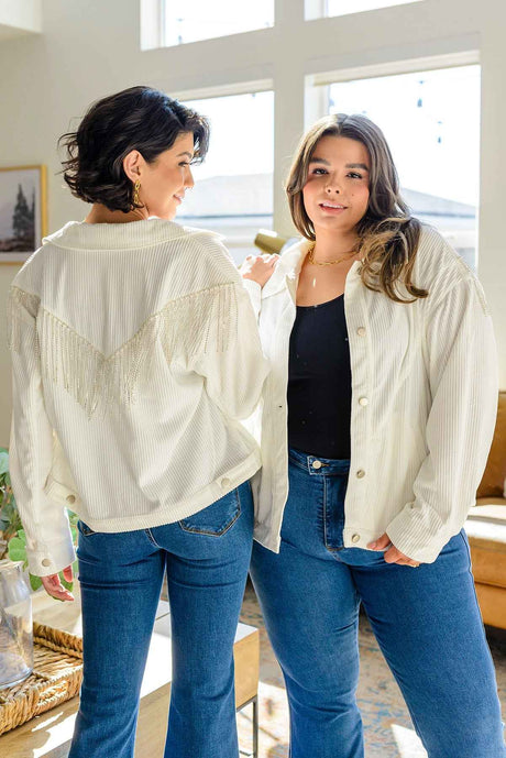 Loretta Rhinestone Fringe Jacket - Liarian Unlimited Boutique
