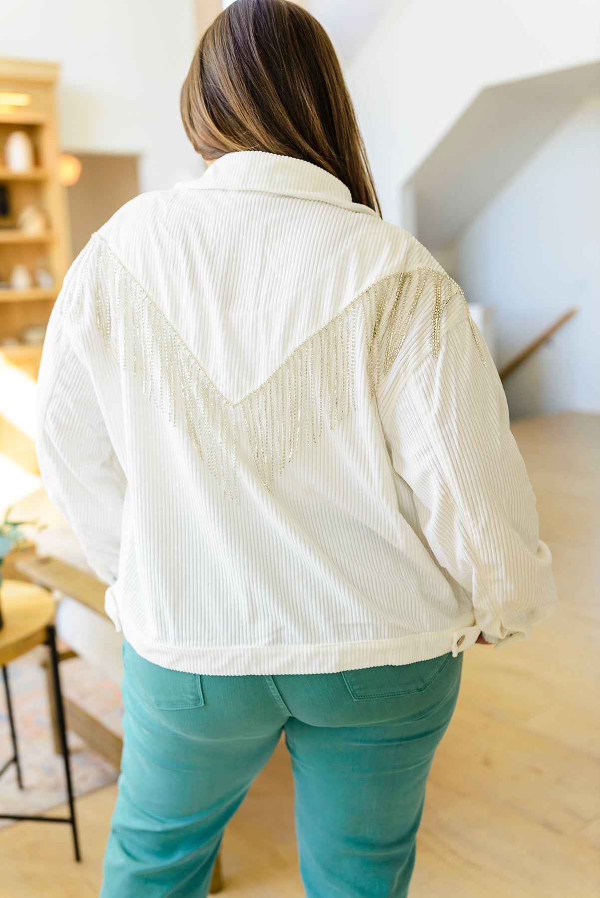 Loretta Rhinestone Fringe Jacket - Liarian Unlimited Boutique