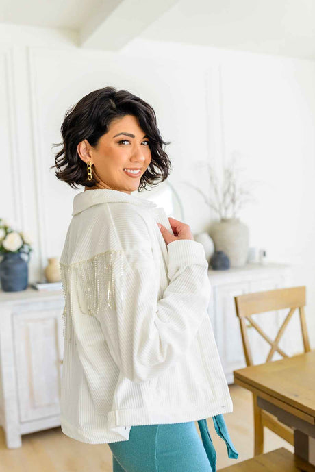 Loretta Rhinestone Fringe Jacket - Liarian Unlimited Boutique