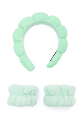 Conjunto de diadema y pulsera Lost in the Moment en verde