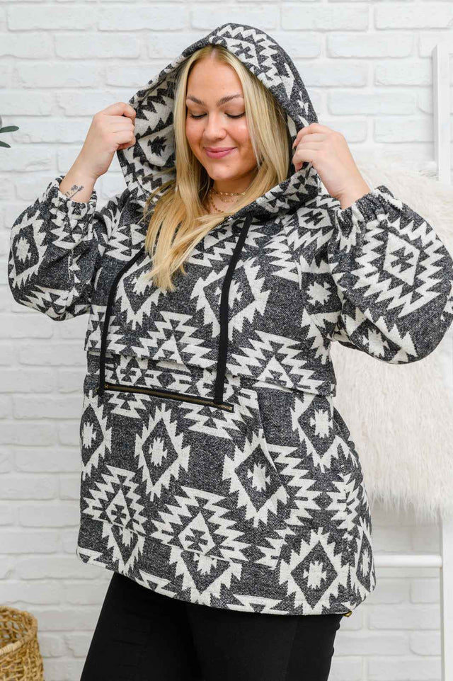 Lounge Day Hoodie in Black & White - Liarian Unlimited Boutique