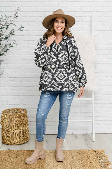 Lounge Day Hoodie in Black & White - Liarian Unlimited Boutique