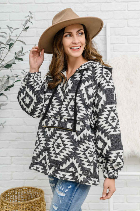 Lounge Day Hoodie in Black & White - Liarian Unlimited Boutique