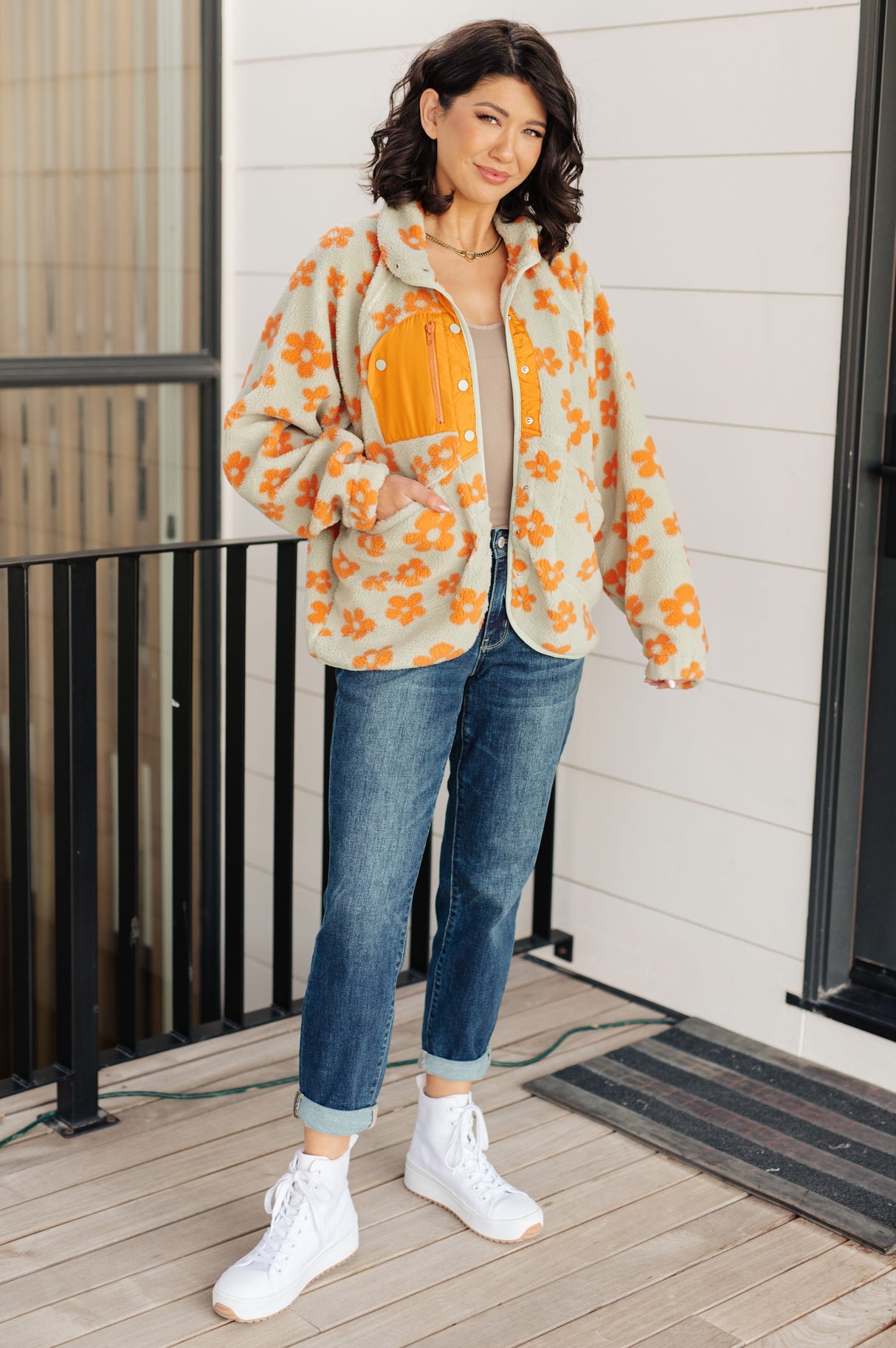 Chaqueta polar floral Love It Don't Leave It