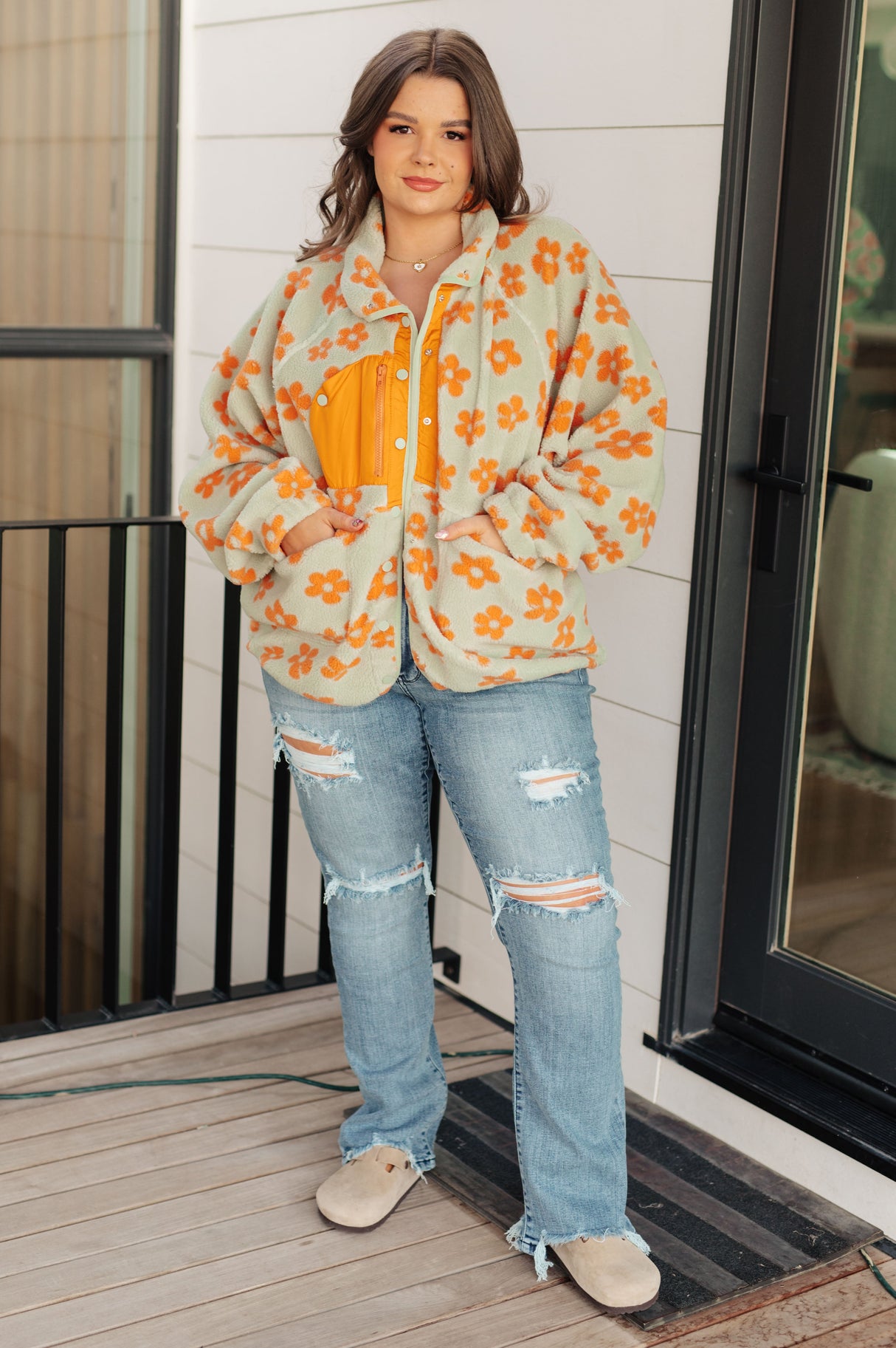 Chaqueta polar floral Love It Don't Leave It