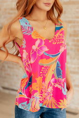 Blusa sin mangas con estampado floral "Ámame como tú"