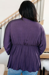 Love On The Line V-Neck Peplum Blouse - Liarian Unlimited Boutique