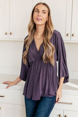 Love On The Line V-Neck Peplum Blouse - Liarian Unlimited Boutique