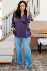 Love On The Line V-Neck Peplum Blouse - Liarian Unlimited Boutique