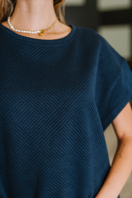 Top acolchado Love on the Loose en azul marino