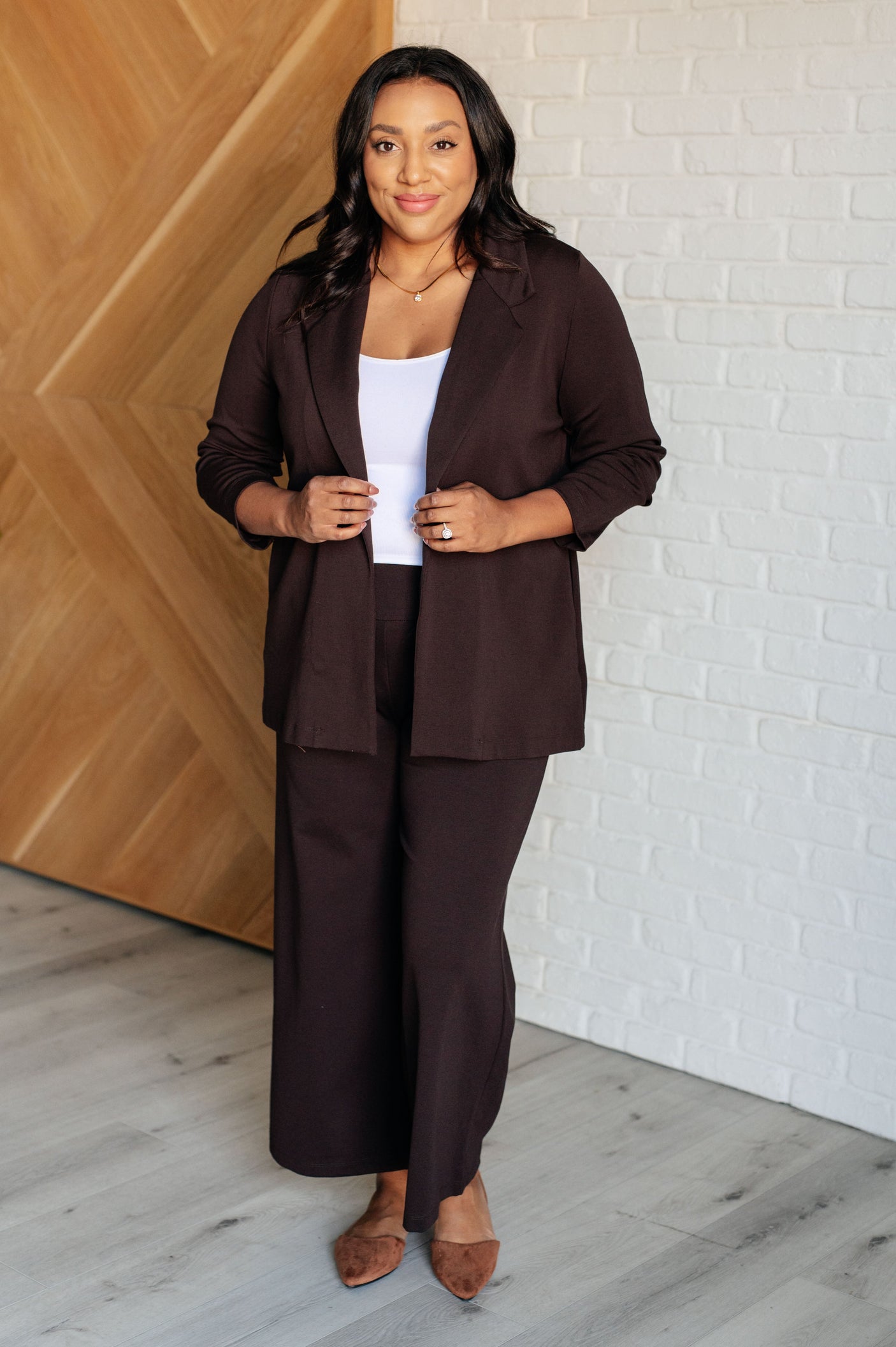 Magic 3/4 Blazer in Chocolate - Liarian Unlimited Boutique