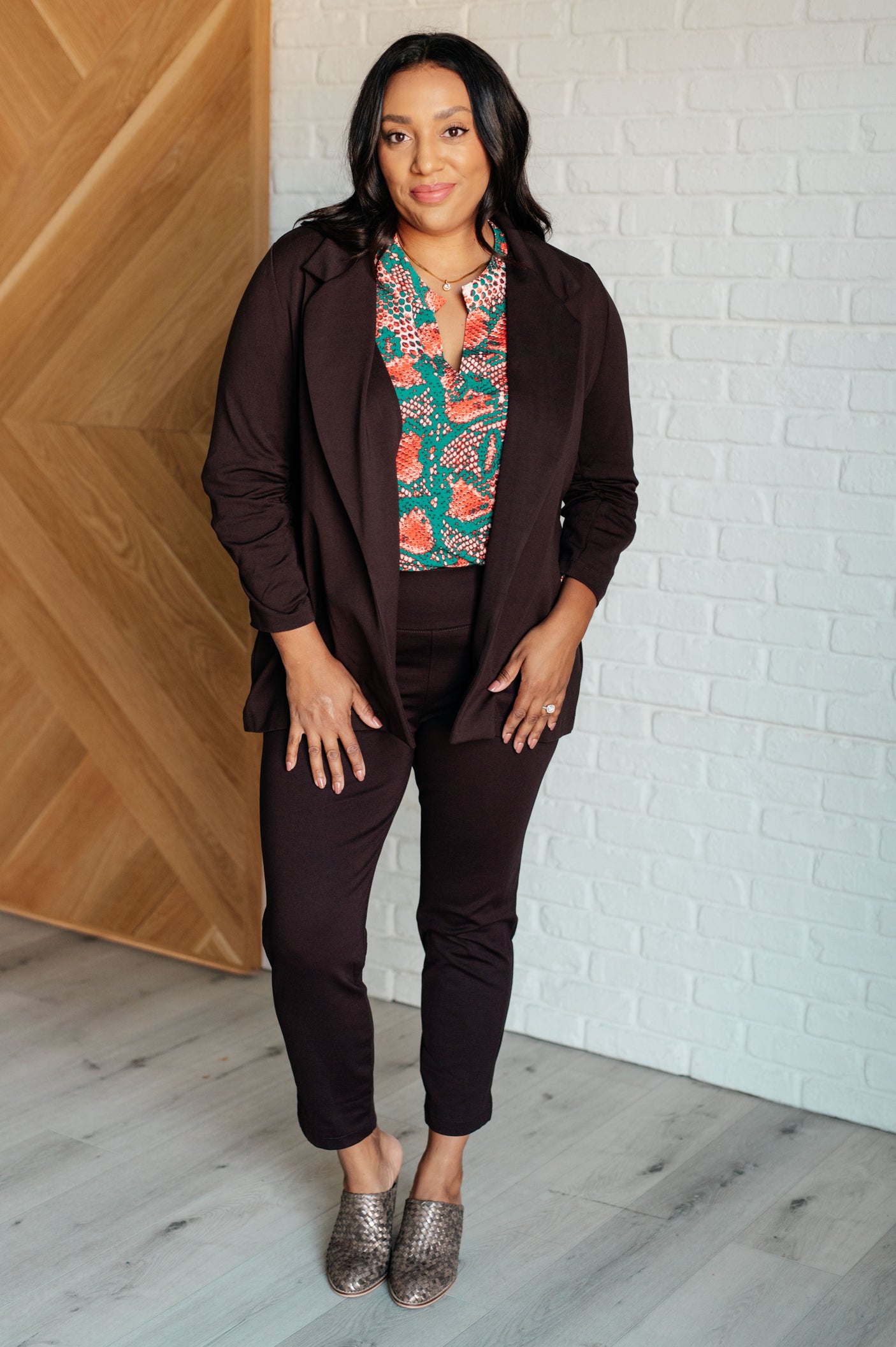 Magic 3/4 Blazer in Chocolate - Liarian Unlimited Boutique