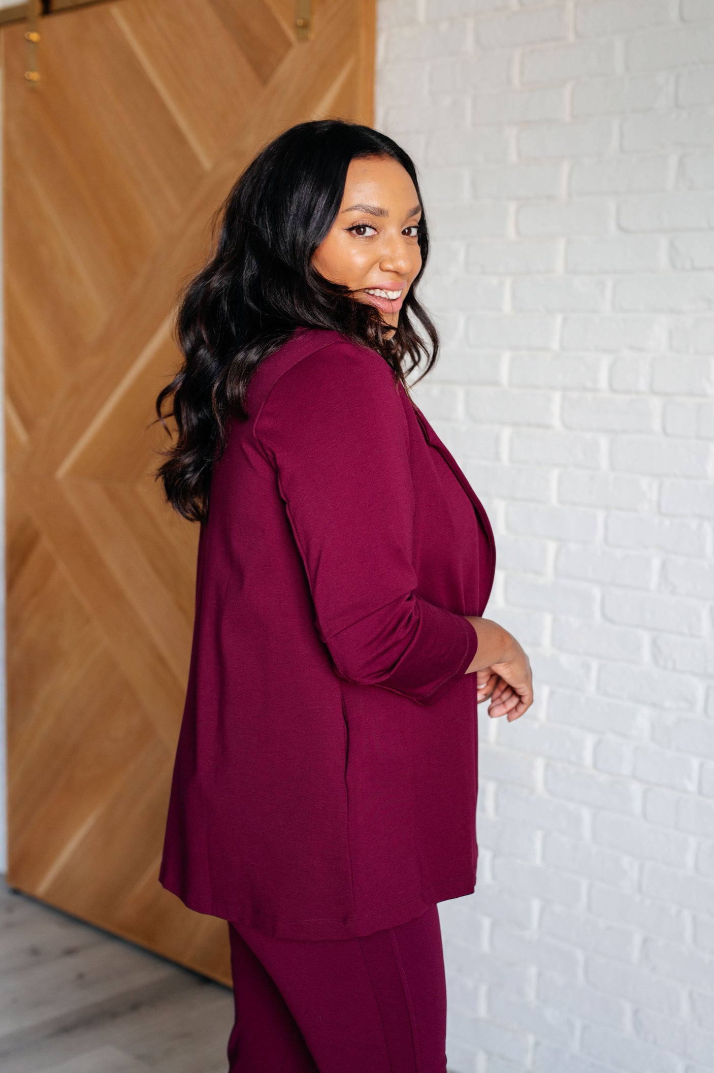 Blazer mágico 3/4 en color vino