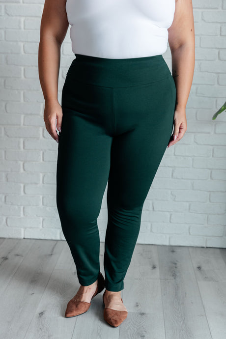 Magic Skinny 28" Pants in Hunter Green - Liarian Unlimited Boutique
