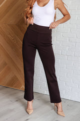 Pantalones rectos mágicos en color chocolate