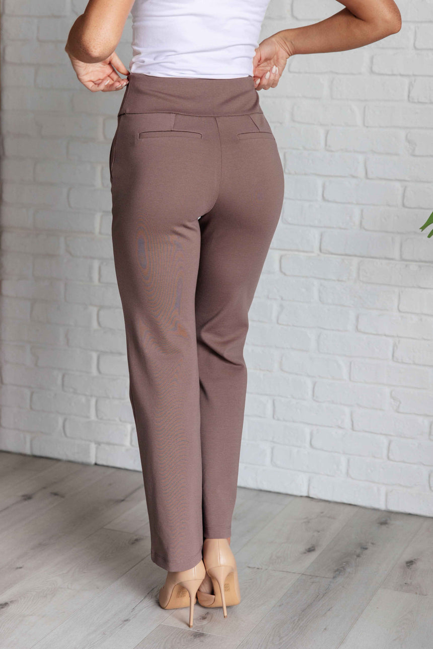 Magic Straight Pants in Dark Mocha - Liarian Unlimited Boutique