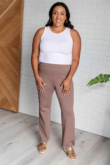 Magic Straight Pants in Dark Mocha - Liarian Unlimited Boutique