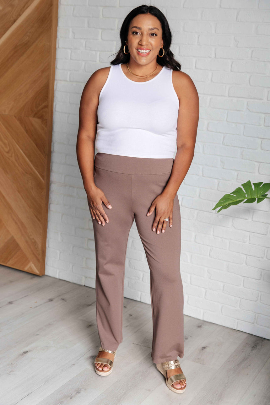 Magic Straight Pants in Dark Mocha - Liarian Unlimited Boutique
