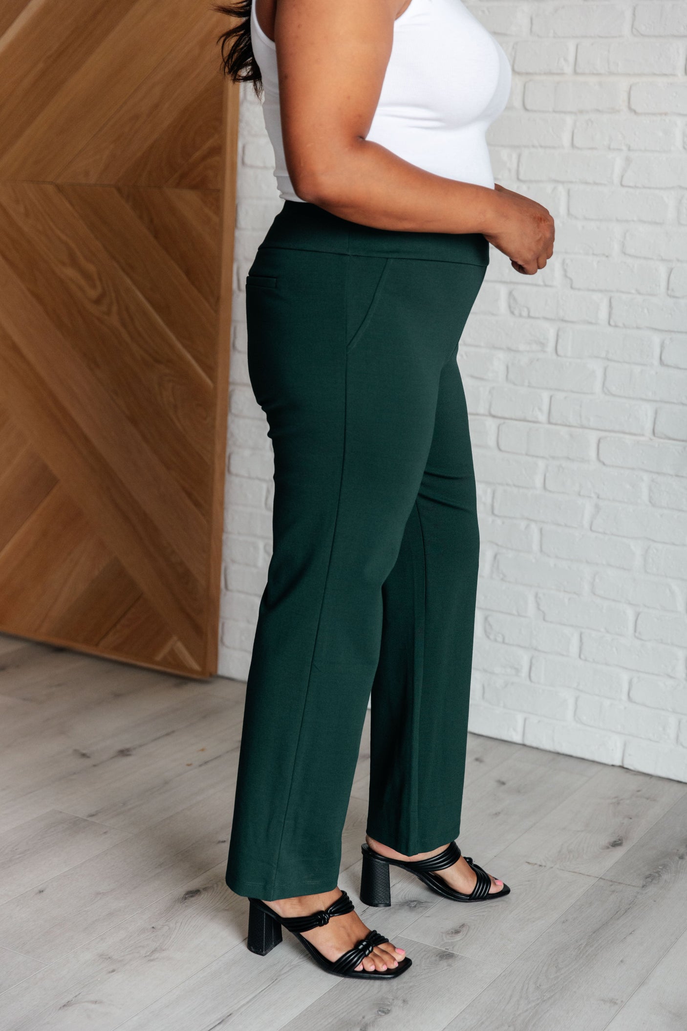 Magic Straight Pants in Hunter Green - Liarian Unlimited Boutique