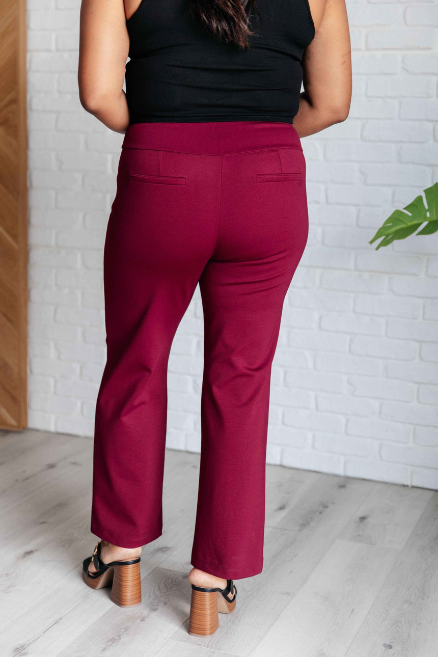 Magic Straight Pants in Wine - Liarian Unlimited Boutique