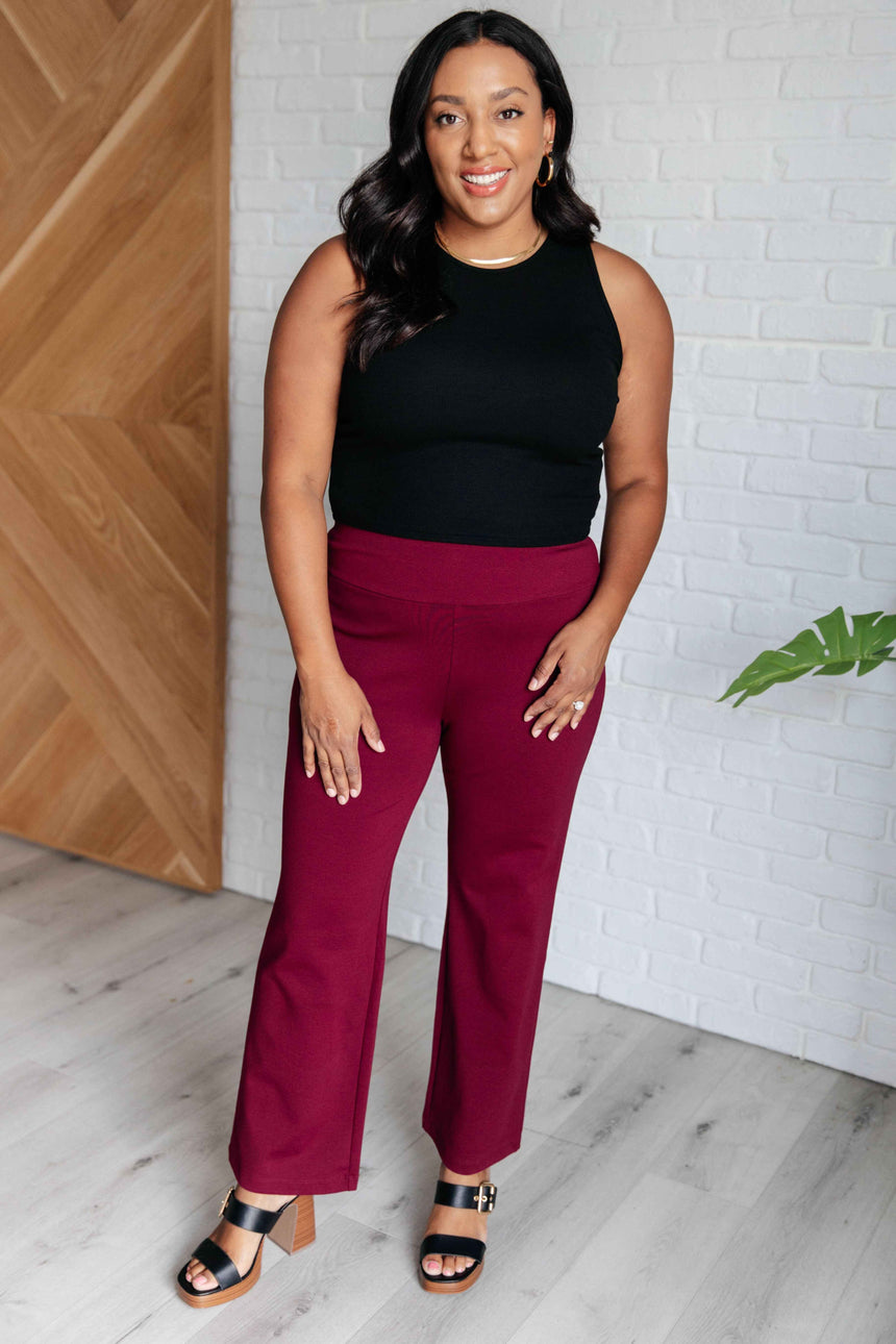 Magic Straight Pants in Wine - Liarian Unlimited Boutique