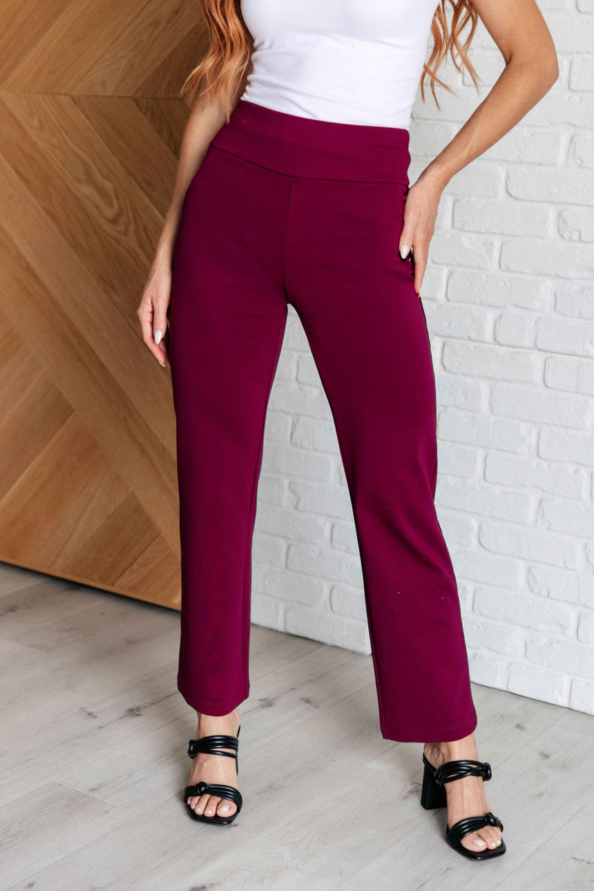 Magic Straight Pants in Wine - Liarian Unlimited Boutique