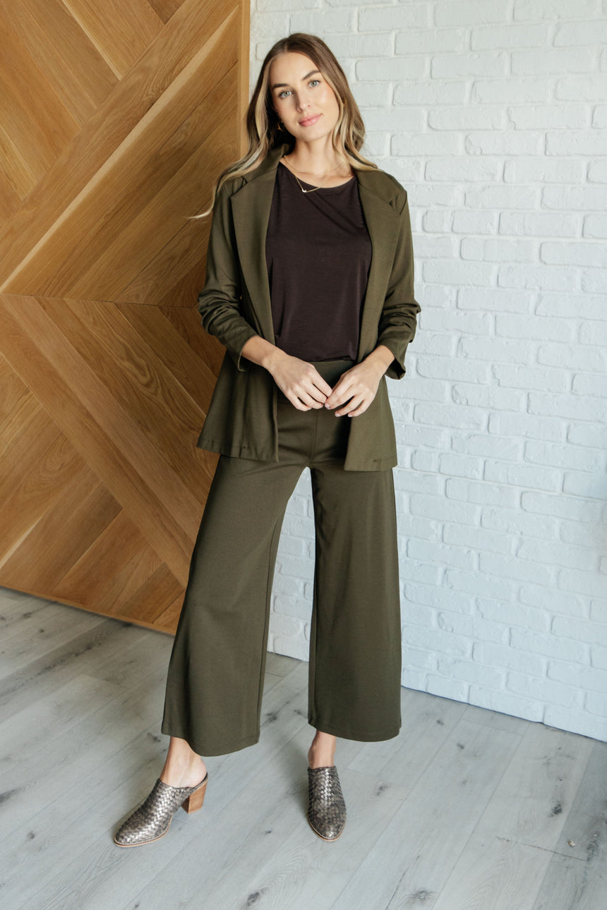 Magic Wide Leg Crop Pants in Olive - Liarian Unlimited Boutique