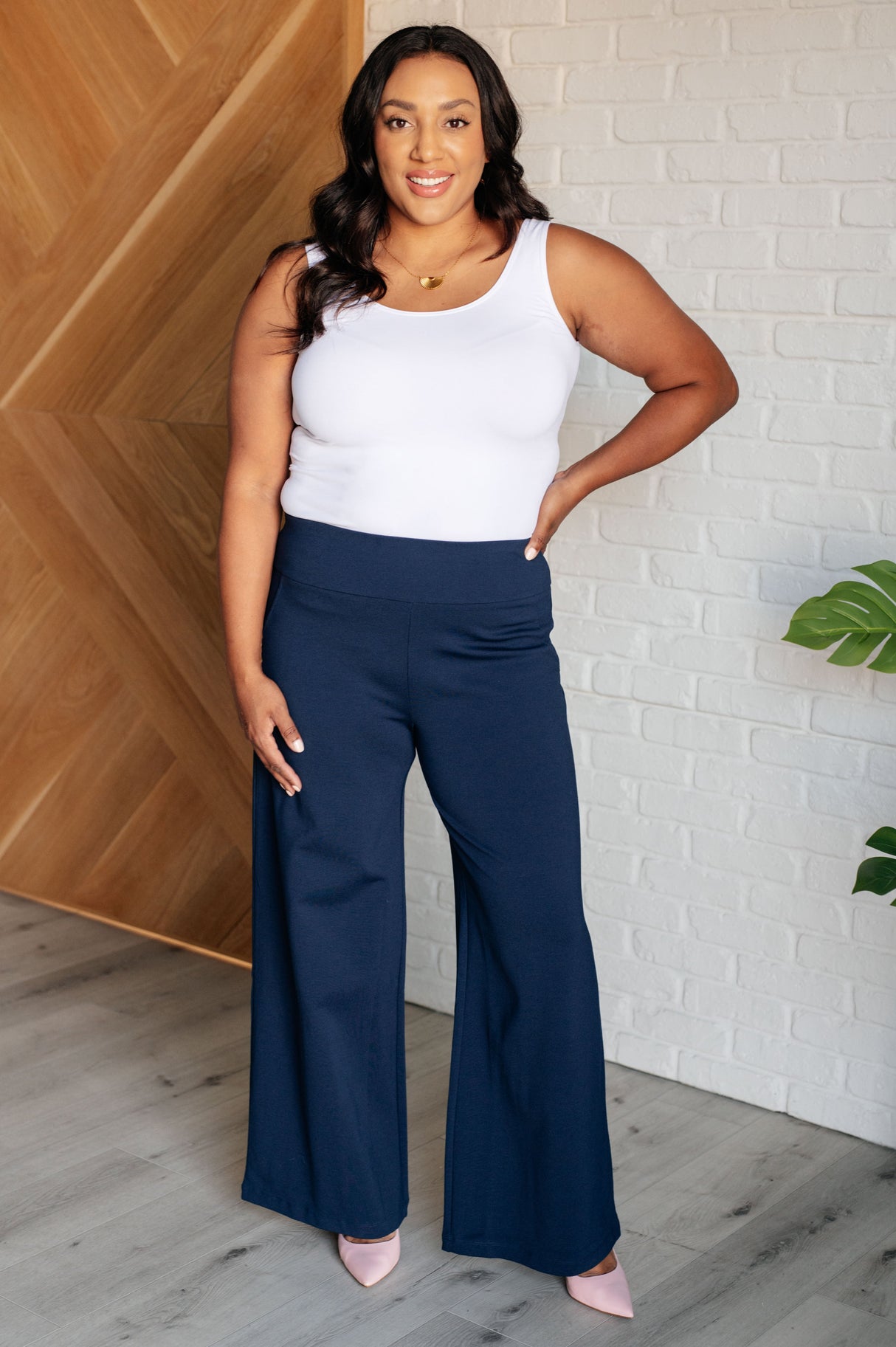 Magic Wide Leg Pants in Navy - Liarian Unlimited Boutique