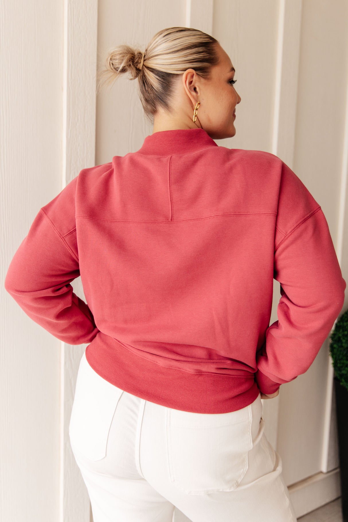 Make No Mistake Mock Neck Pullover in Cranberry - Liarian Unlimited Boutique