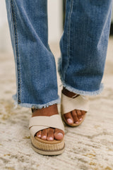 Maureen High Rise Distressed Bootcut Jeans