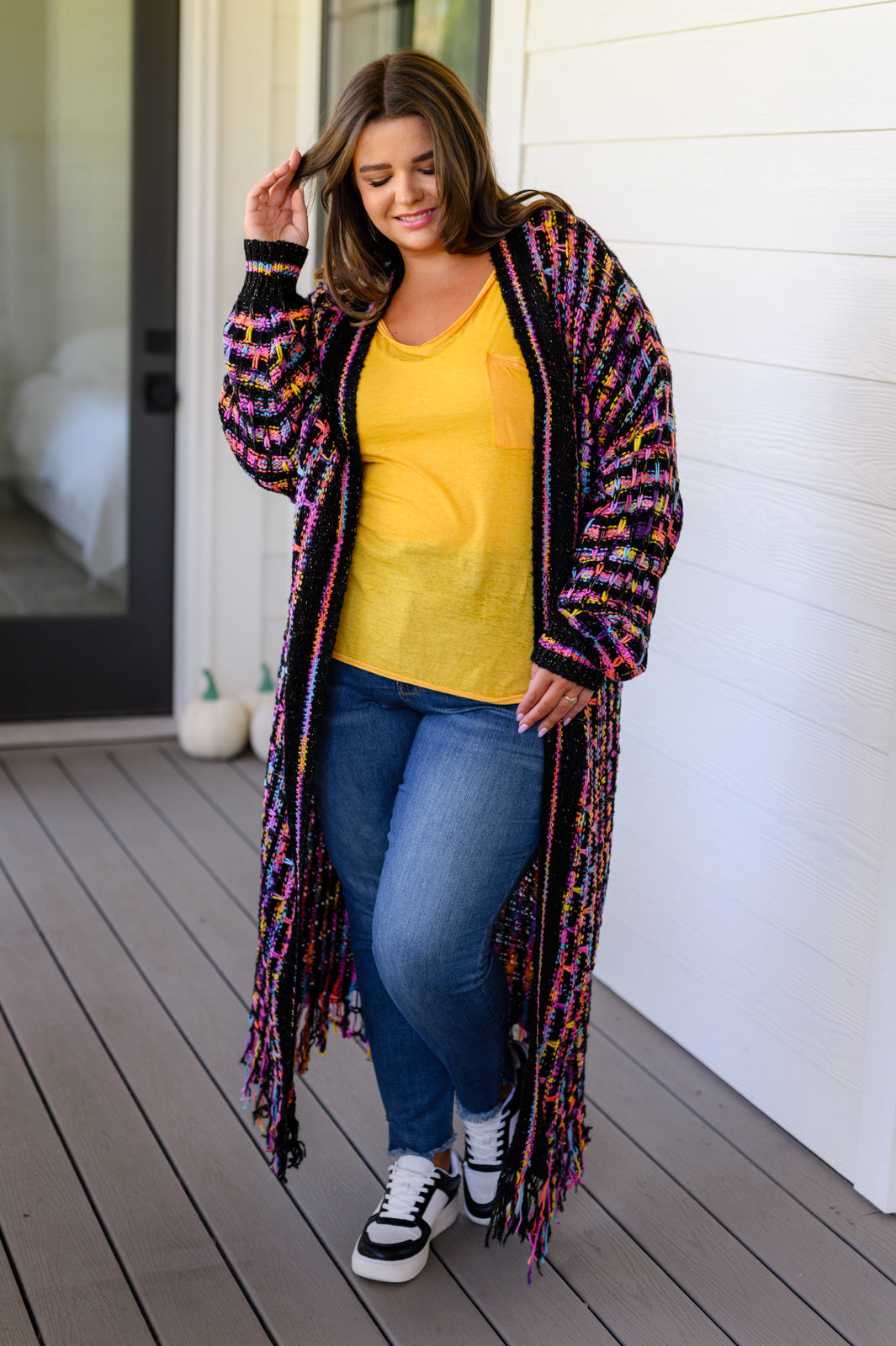 Camiseta Melange Burnout con cuello en V en color oro amarillo