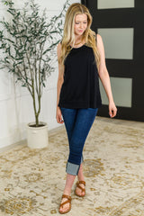 Mellow Muse Relaxed Knit Tank in Black