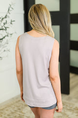 Camiseta de punto relajada Mellow Muse en gris perla