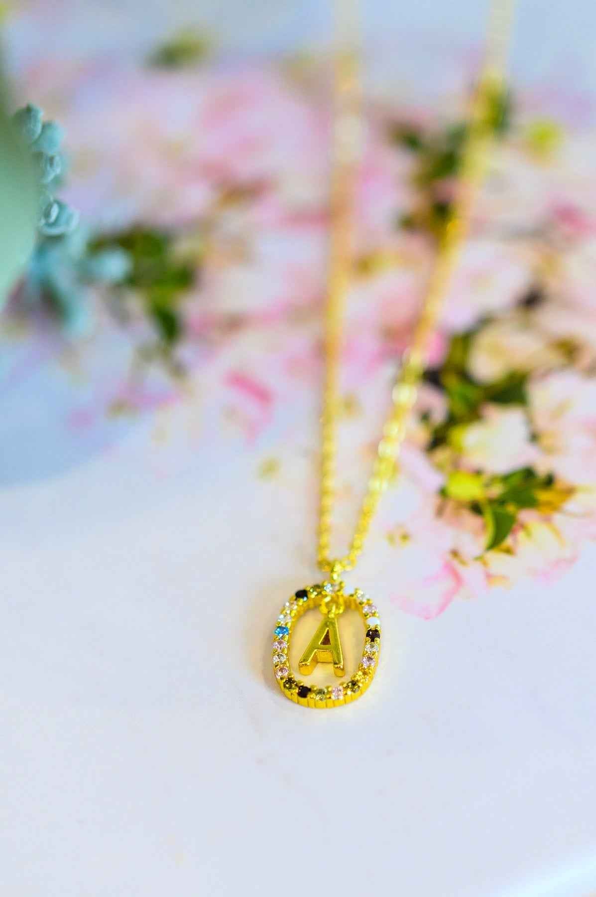 Mi Amor Gold Dipped Initial Necklace - Liarian Unlimited Boutique