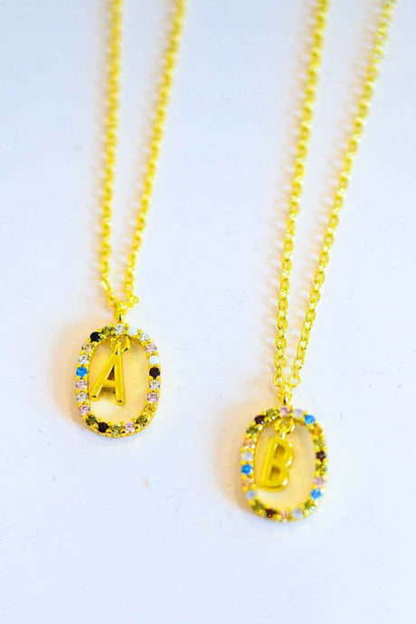Mi Amor Gold Dipped Initial Necklace - Liarian Unlimited Boutique