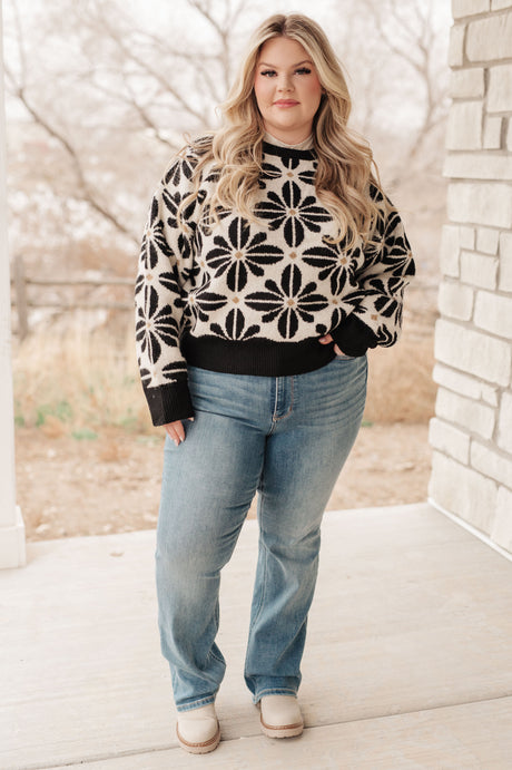 Mid Mod Floral Sweater - Liarian Unlimited Boutique