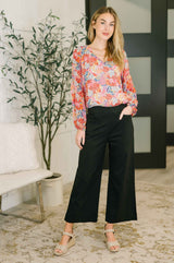 Modern Meadow V-Neck Puff Sleeve Blouse