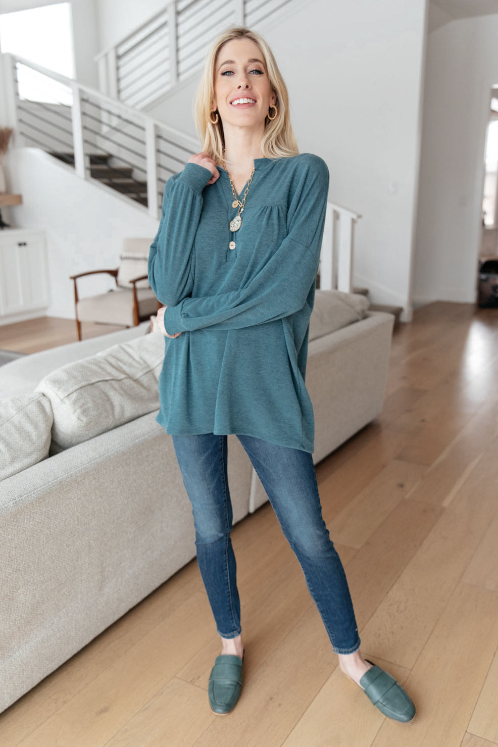 Top de Moon Bay en azul